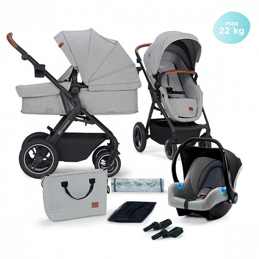 KinderKraft Travel system 3in1 B-TOUR - Light Grey