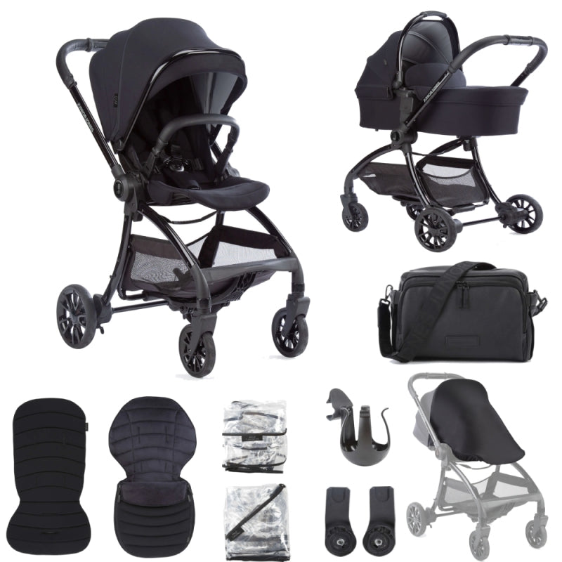 Junior Jones Aylo Pram Essential Bundle-Rich Black/Black