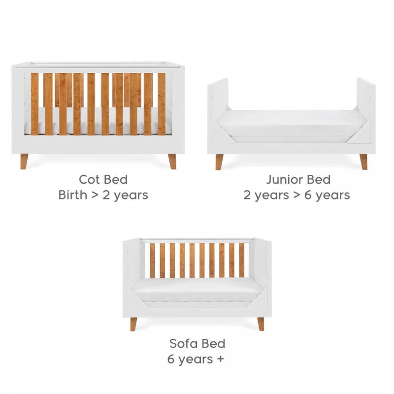 Tutti Bambini Como Cot Bed-  White/Rosewood