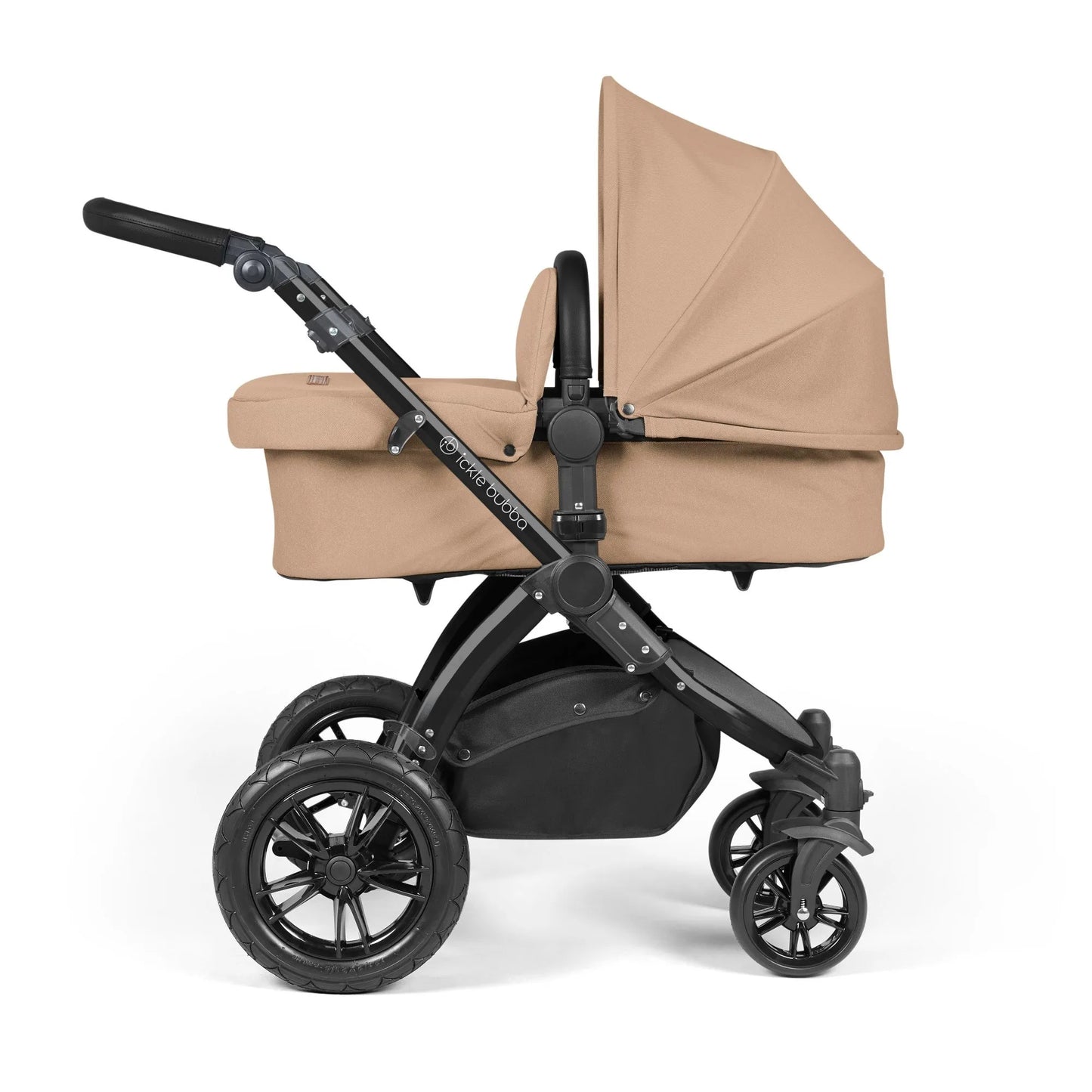 Ickle bubba Stomp Luxe All in One Premium i-Size Travel System with ISOFIX Base *Desert  - Black handle