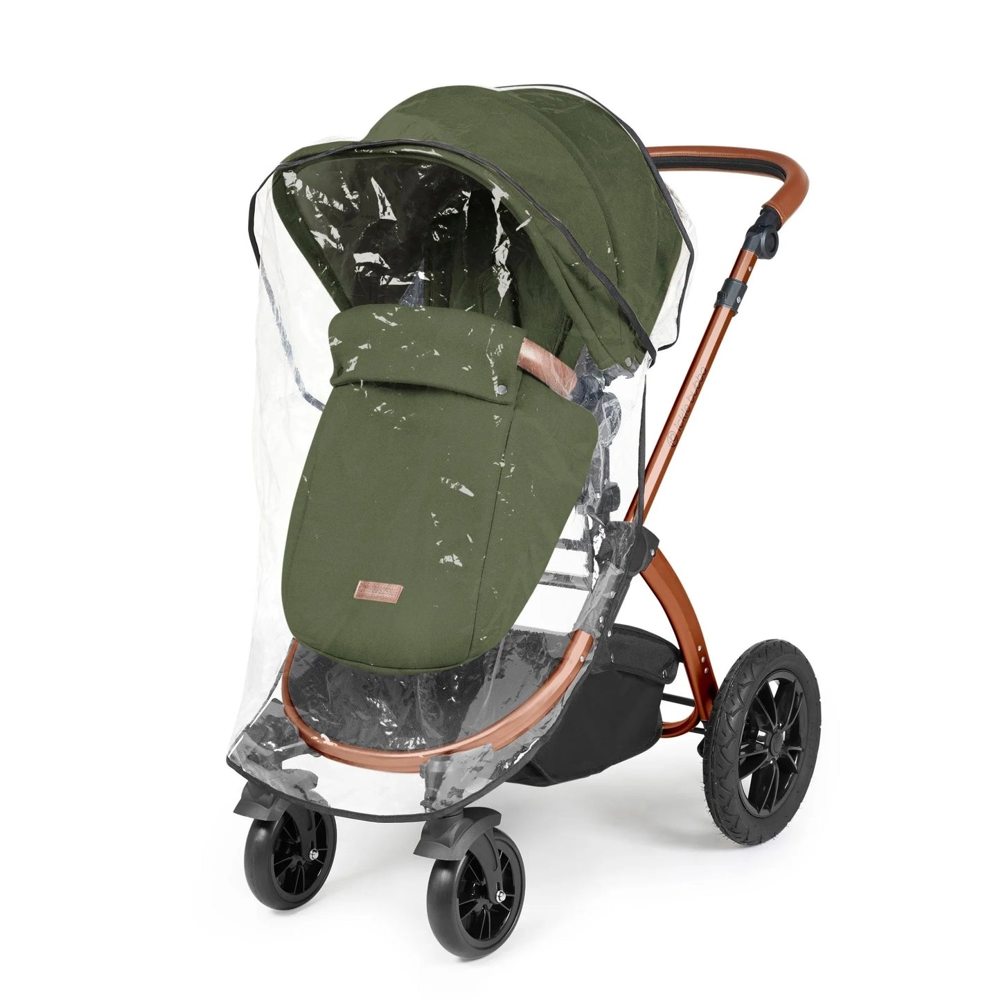 Ickle bubba Stomp Luxe All in One Premium i-Size Travel System with ISOFIX Base *Woodland  - Tan handle