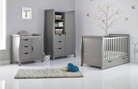 Obaby Stamford Classic Sleigh 3 Piece Room Set - Taupe Grey