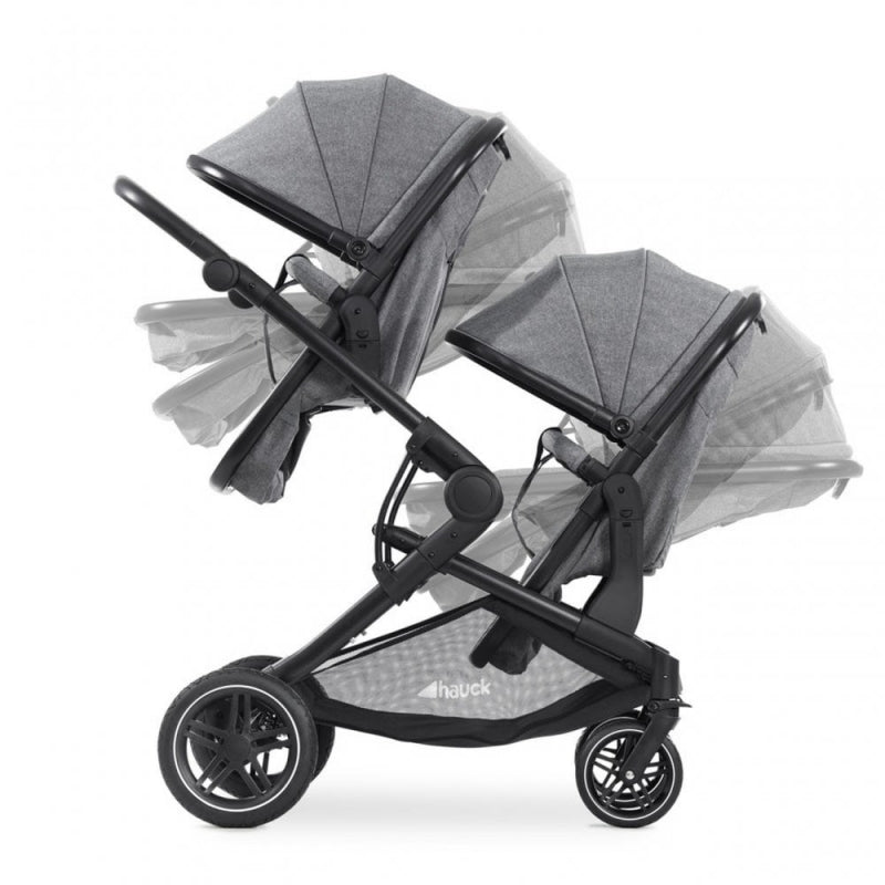 Hauck Atlantic Twin Pushchair-Grey