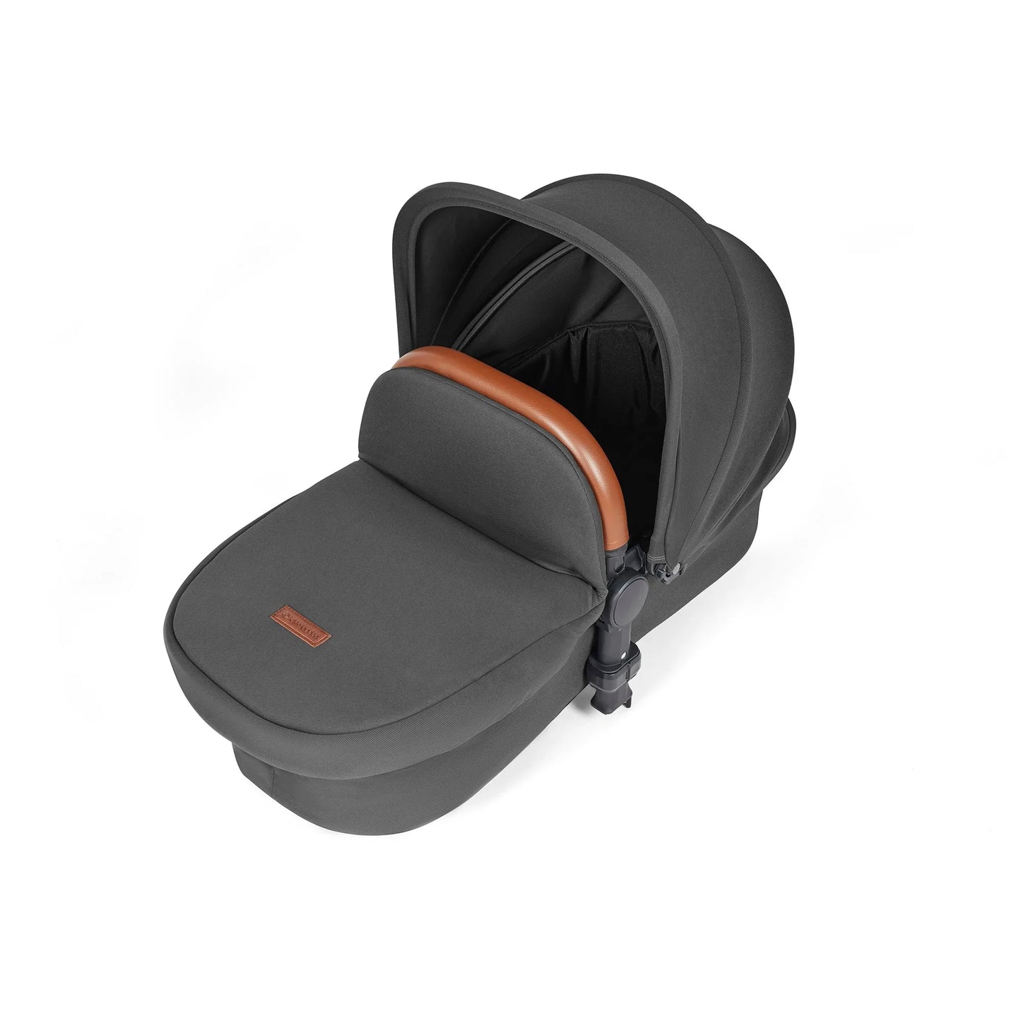 Ickle bubba Stomp Luxe All in One Premium i-Size Travel System with ISOFIX Base *Charcoal Grey  - Tan handle