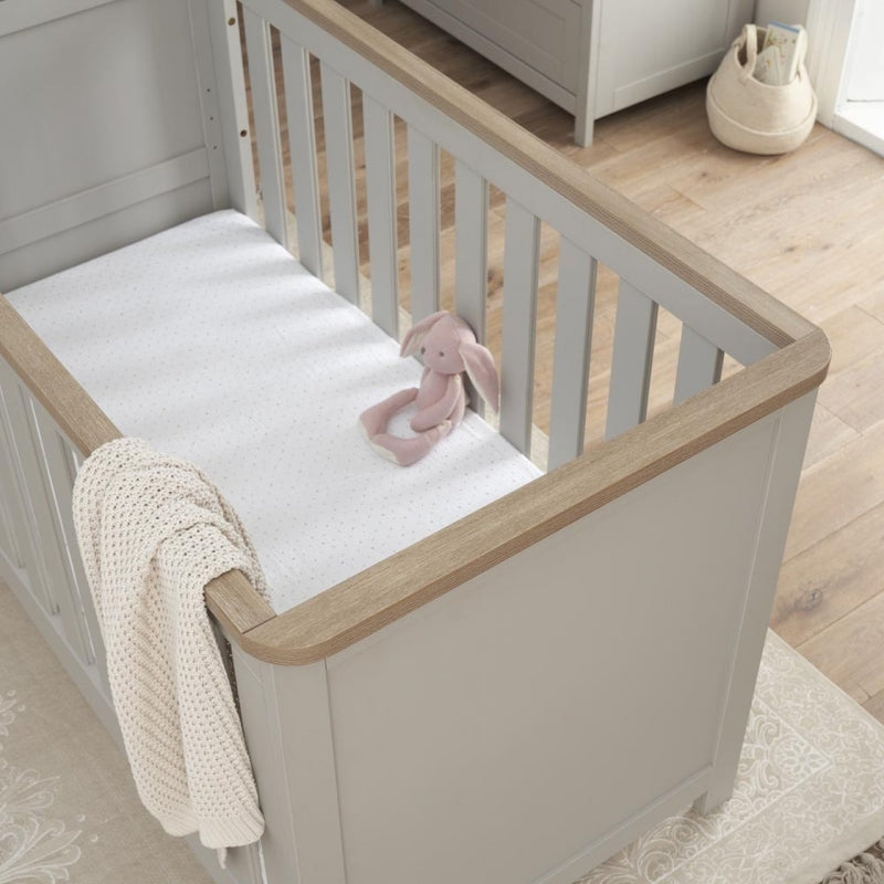 Tutti Bambini Verona Cot Bed-Dove Grey/Oak