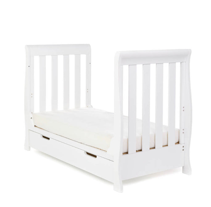 Obaby Stamford Sleigh Mini Cot Bed - White