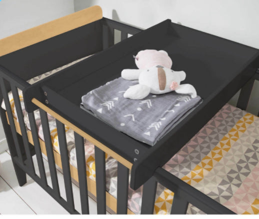 Tutti Bambini Rio Cot Bed Bundle Including Cot Top Changer & Mattress-Slate Grey & Oak