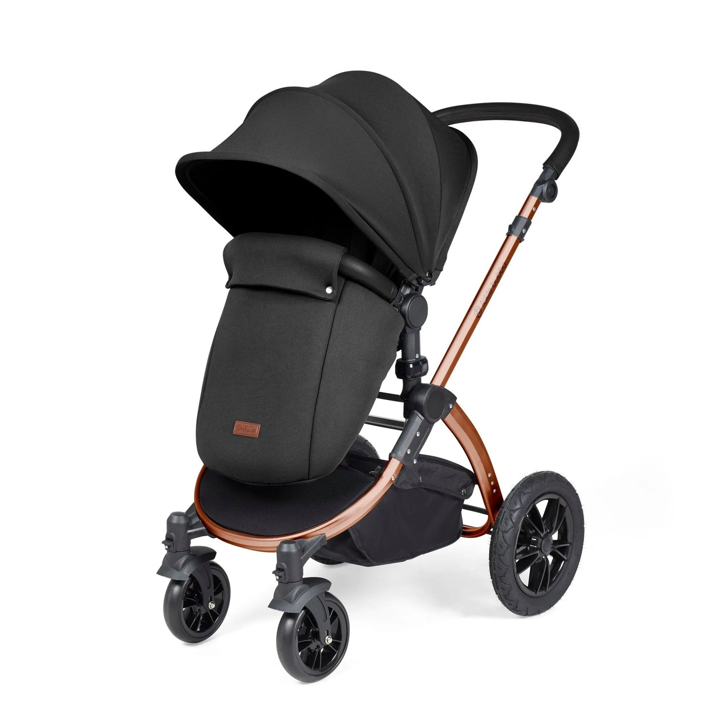 Ickle bubba Stomp Luxe All in One Premium i-Size Travel System with ISOFIX Base *Midnight - Black handle