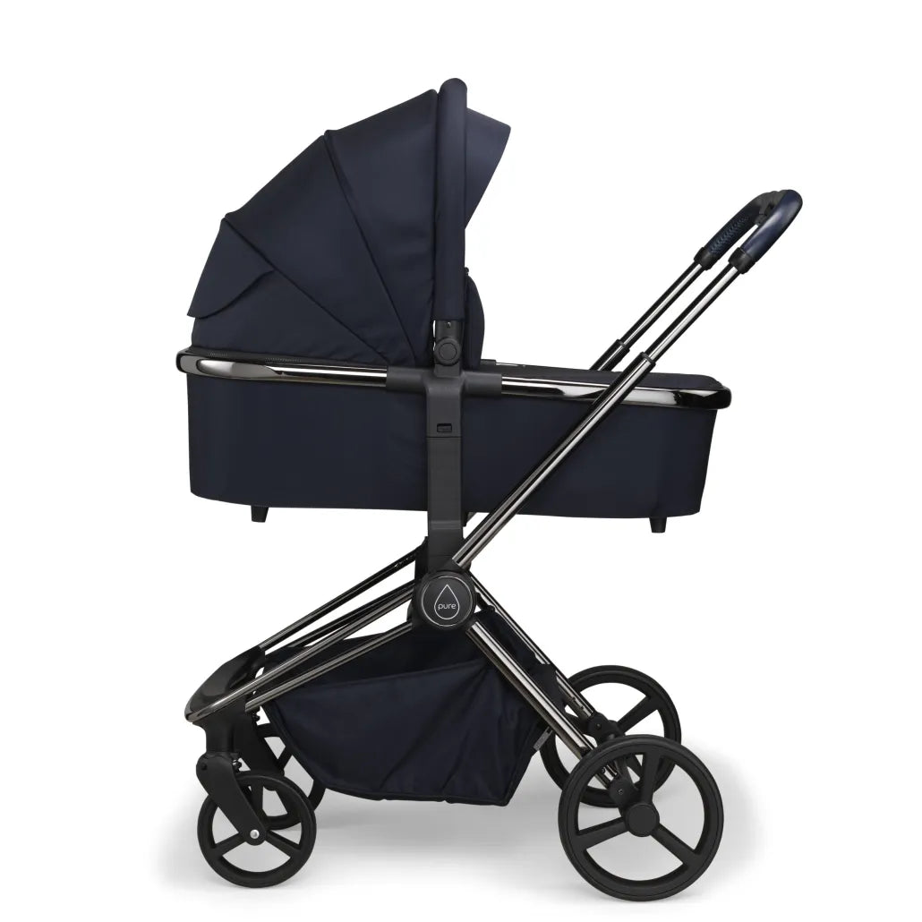 Mee-Go Pure 2in1 Pram System With Gun Metal Chassis-True Blue