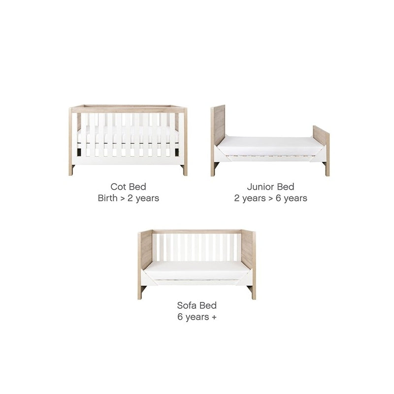 Tutti Bambini Modena Cot Bed-Oak & white