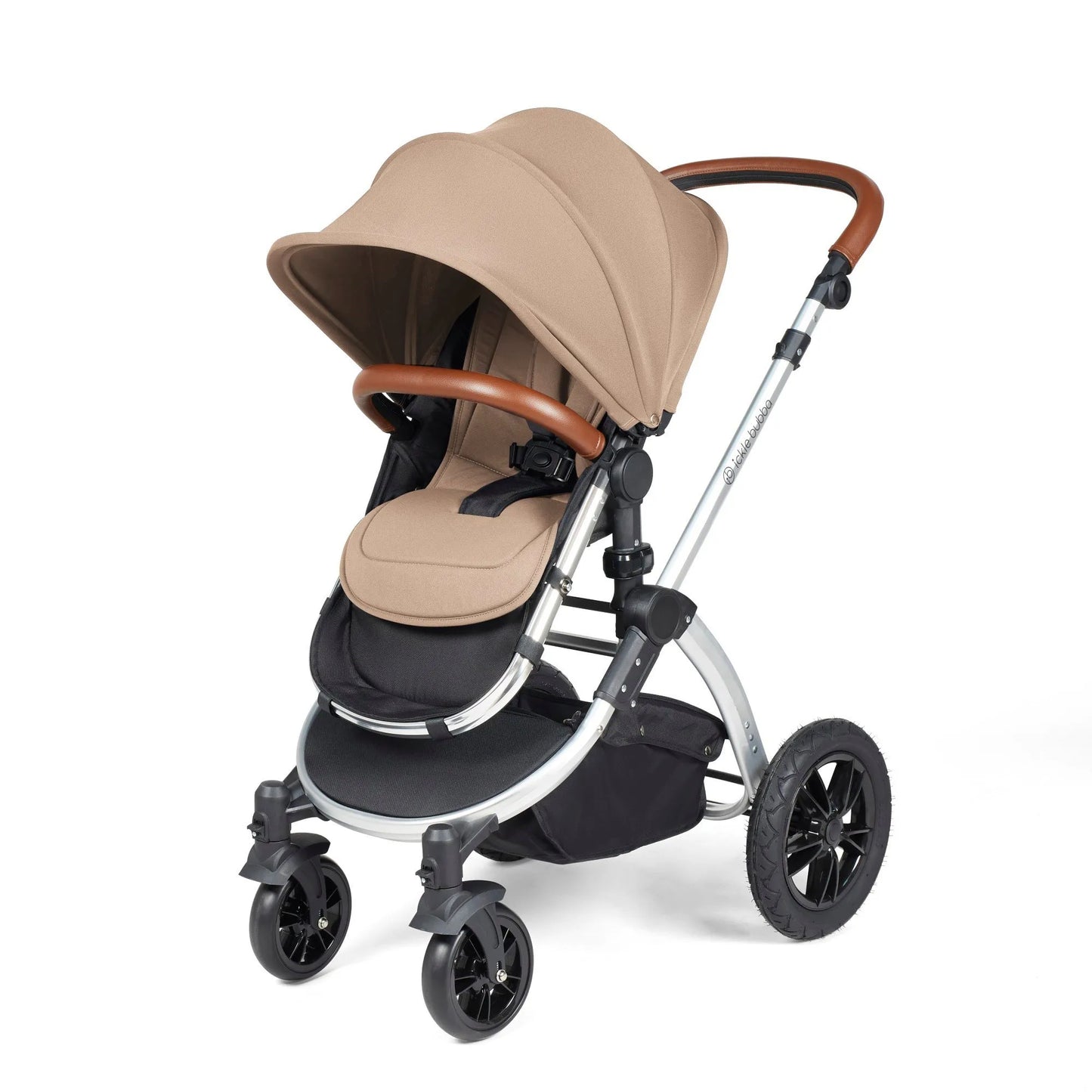 Ickle bubba Stomp Luxe All in One Premium i-Size Travel System with ISOFIX Base *Desert  - Tan handle