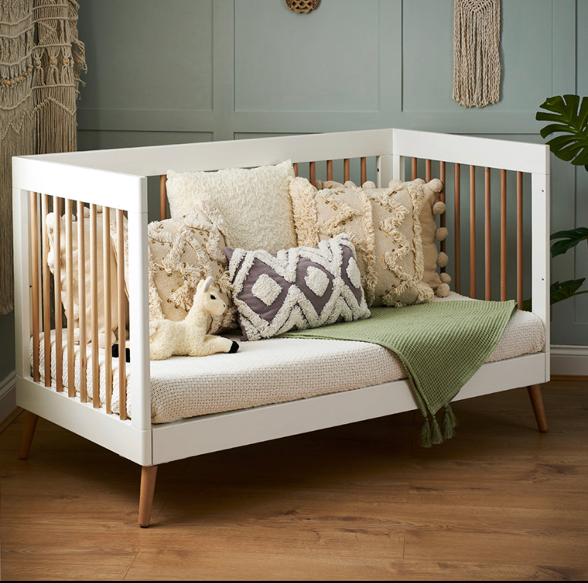 Obaby Maya Cot Bed - White with Natural