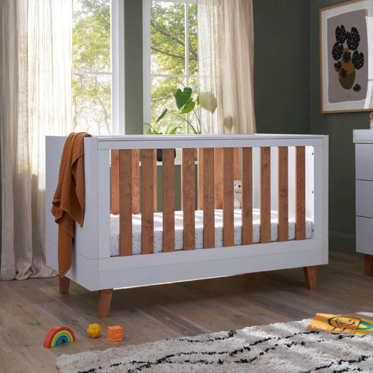 Tutti Bambini Como Cot Bed-  White/Rosewood