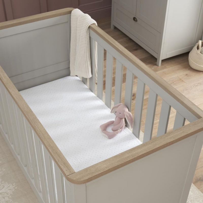 Tutti Bambini Verona Cot Bed-Dove Grey/Oak