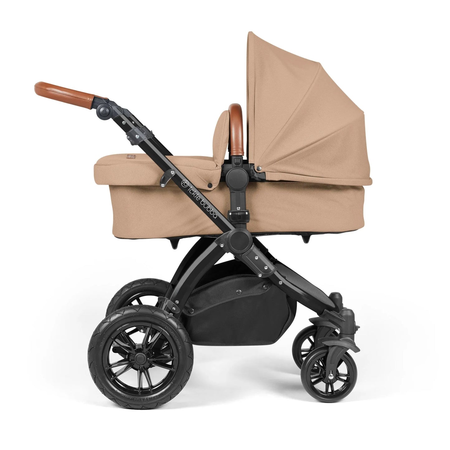 Ickle bubba Stomp Luxe All in One Premium i-Size Travel System with ISOFIX Base *Desert  - Tan handle