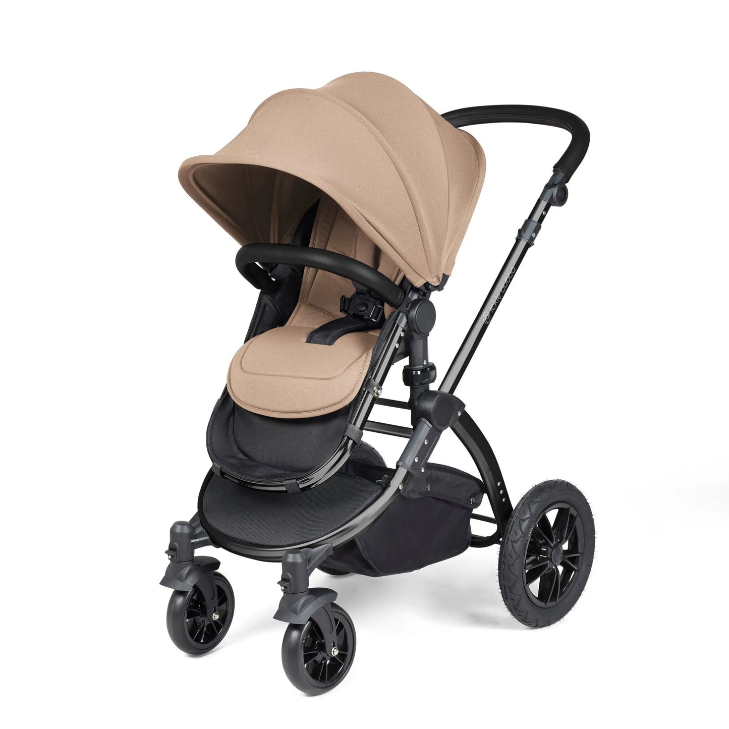 Ickle bubba Stomp Luxe All in One Premium i-Size Travel System with ISOFIX Base *Desert  - Black handle