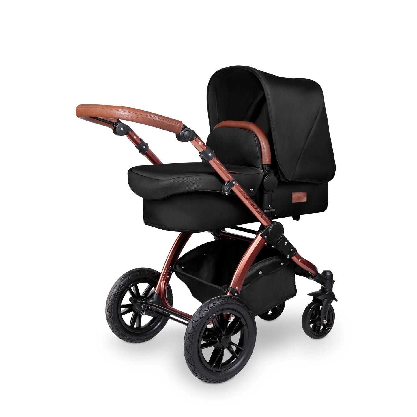 Stomp V4 All in One Travel System With galaxy  car seat and Isofix Base -Midnight/Bronze