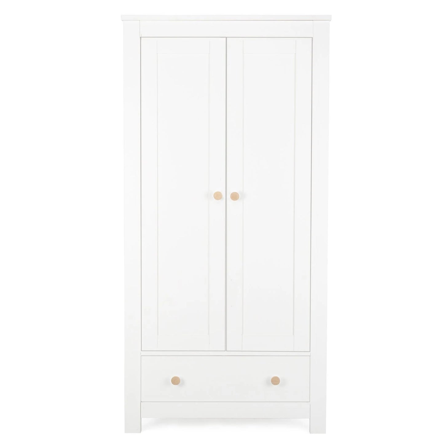 Cuddle Co Aylesbury 2 Door Double Wardrobe - White & Ash