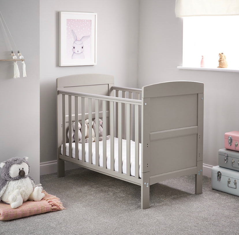 Obaby Grace Mini Cot Bed - Warm grey