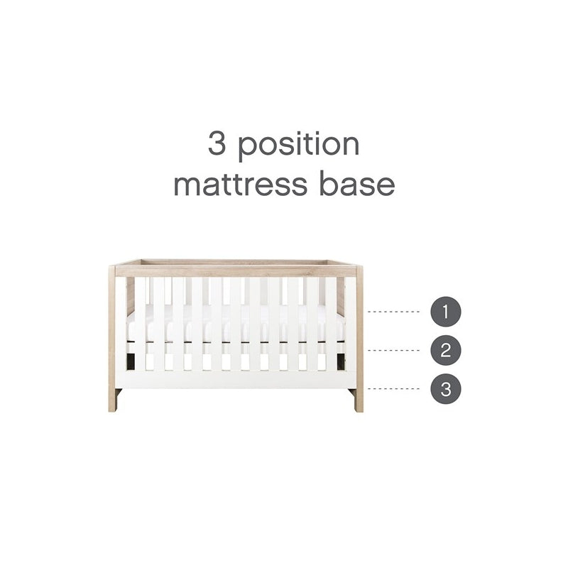 Tutti Bambini Modena Cot Bed-Oak & white