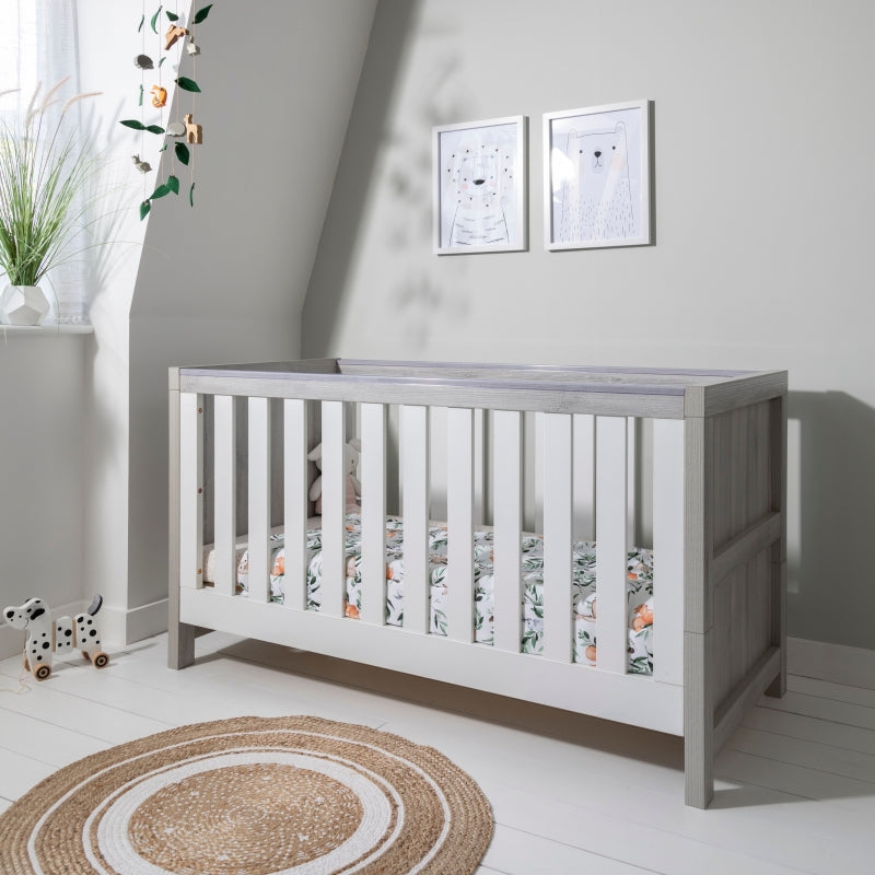 Tutti Bambini Modena Cot Bed-Grey Ash and White