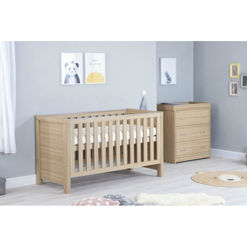 Babymore Luno 2 Piece Furniture Room Set-Oak