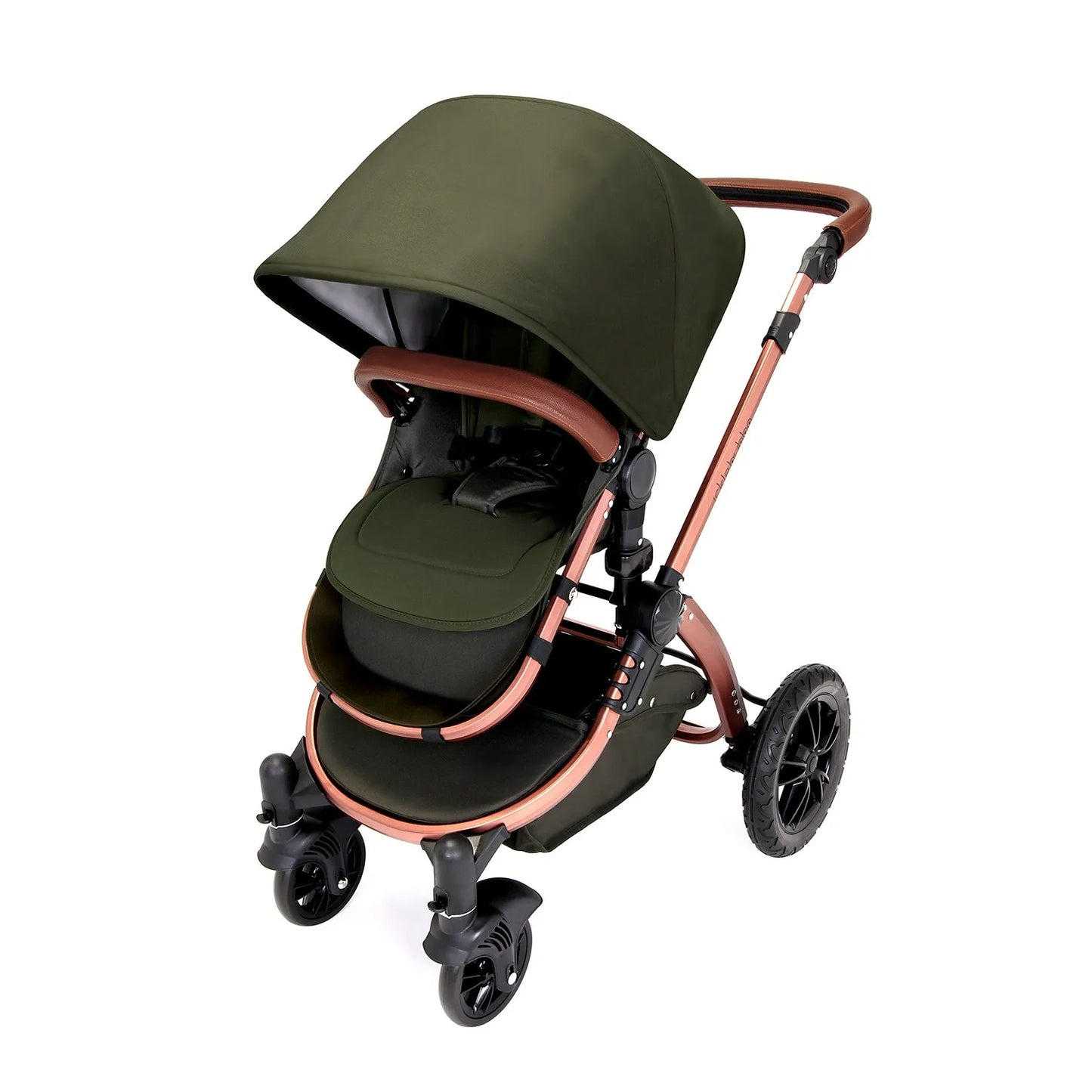 Stomp V4 All in One Travel System With galaxy car seat and  Isofix Base - Woodland/Bronze