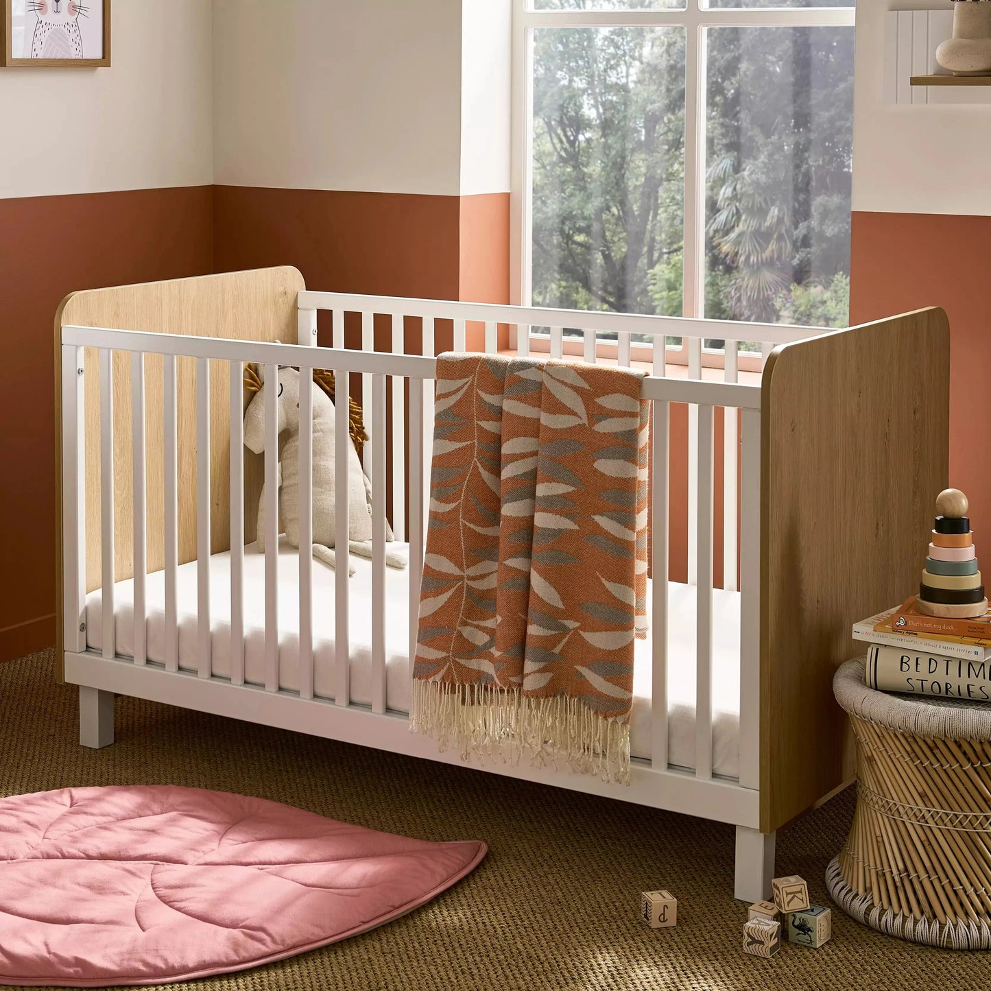 Cuddle Co Rafi cot bed  - Oak & White *pre order end of November