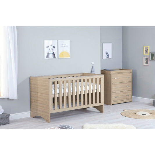 Babymore Veni 2 Piece Furniture Room Set-Oak