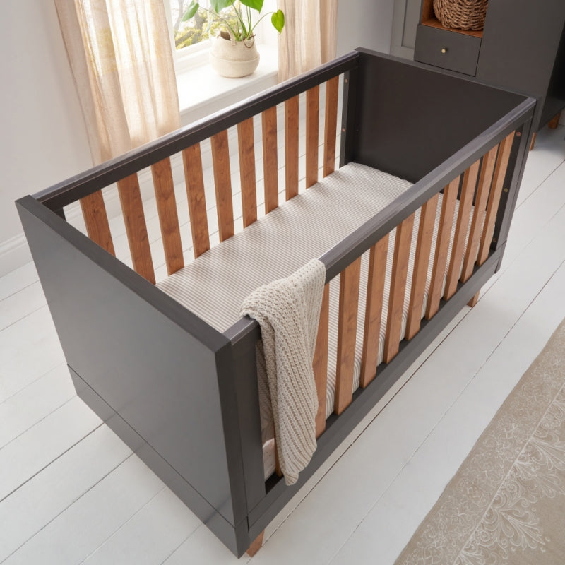 Tutti Bambini Como Cot Bed-  Slate Grey/ Rosewood