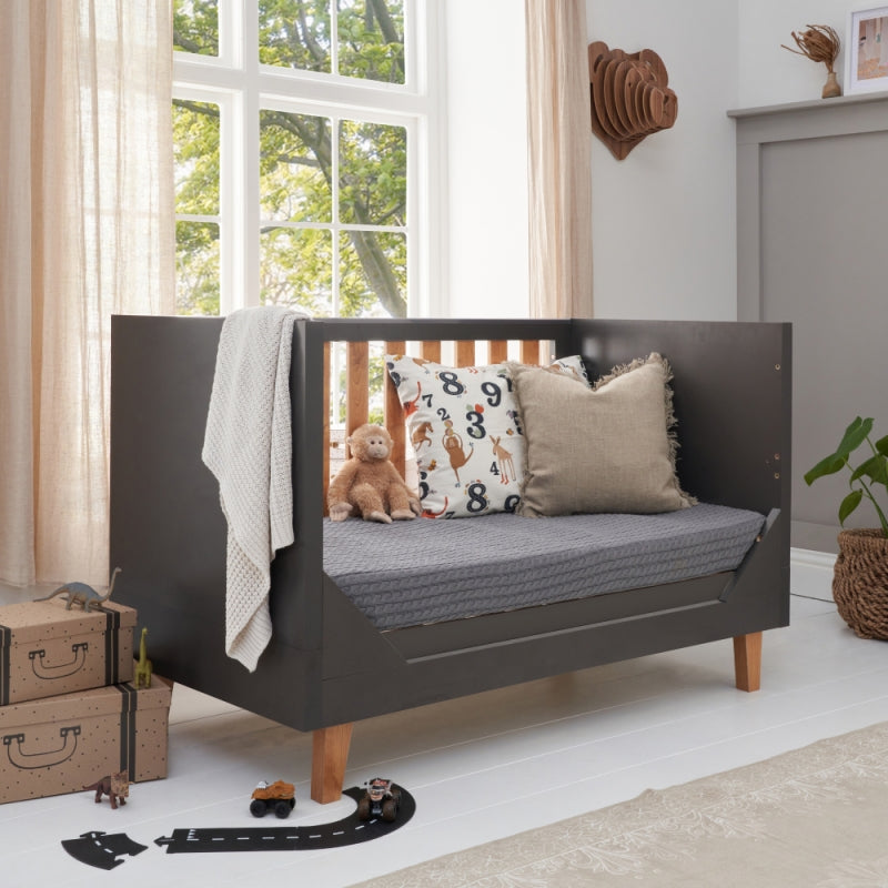 Tutti Bambini Como Cot Bed-  Slate Grey/ Rosewood