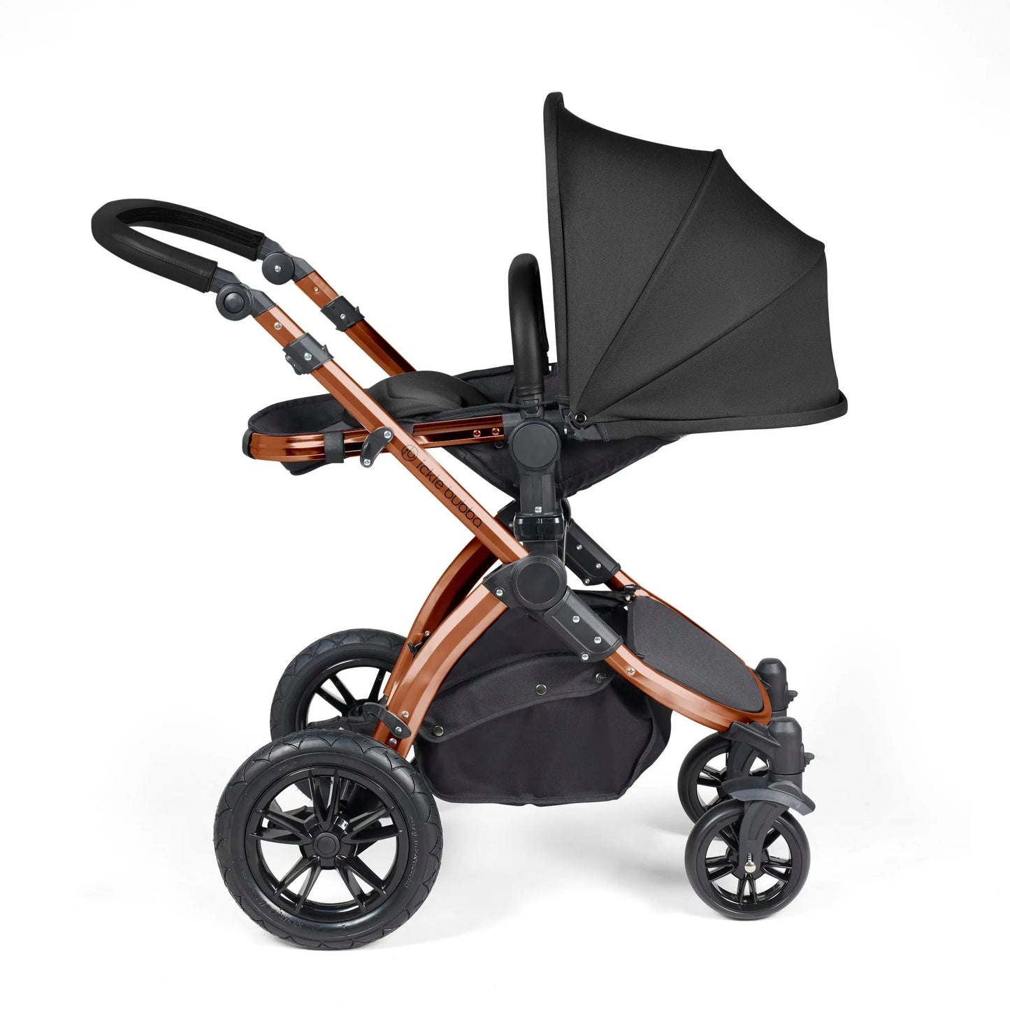 Ickle bubba Stomp Luxe All in One Premium i-Size Travel System with ISOFIX Base *Midnight - Black handle