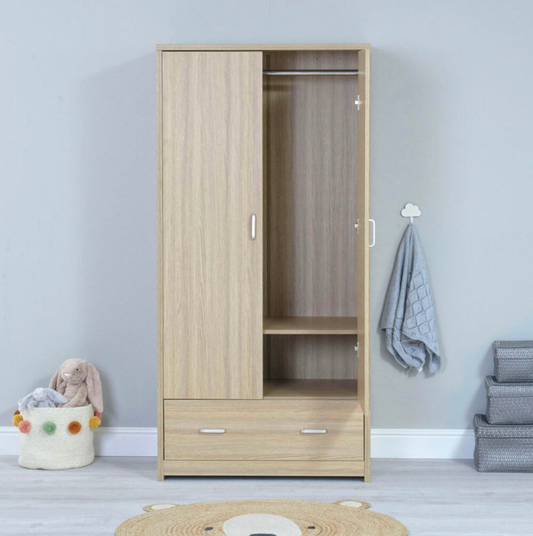 Babymore Luno  Veni  wardrobe  – Oak