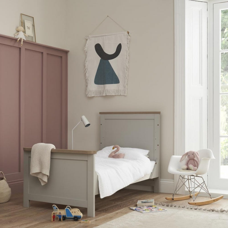 Tutti Bambini Verona Cot Bed-Dove Grey/Oak