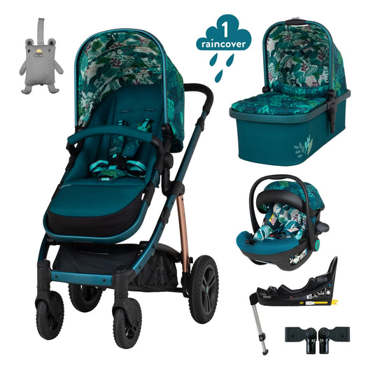 Cosatto Wow 2 Car Seat and i-Size Base Bundle Midnight Jungle