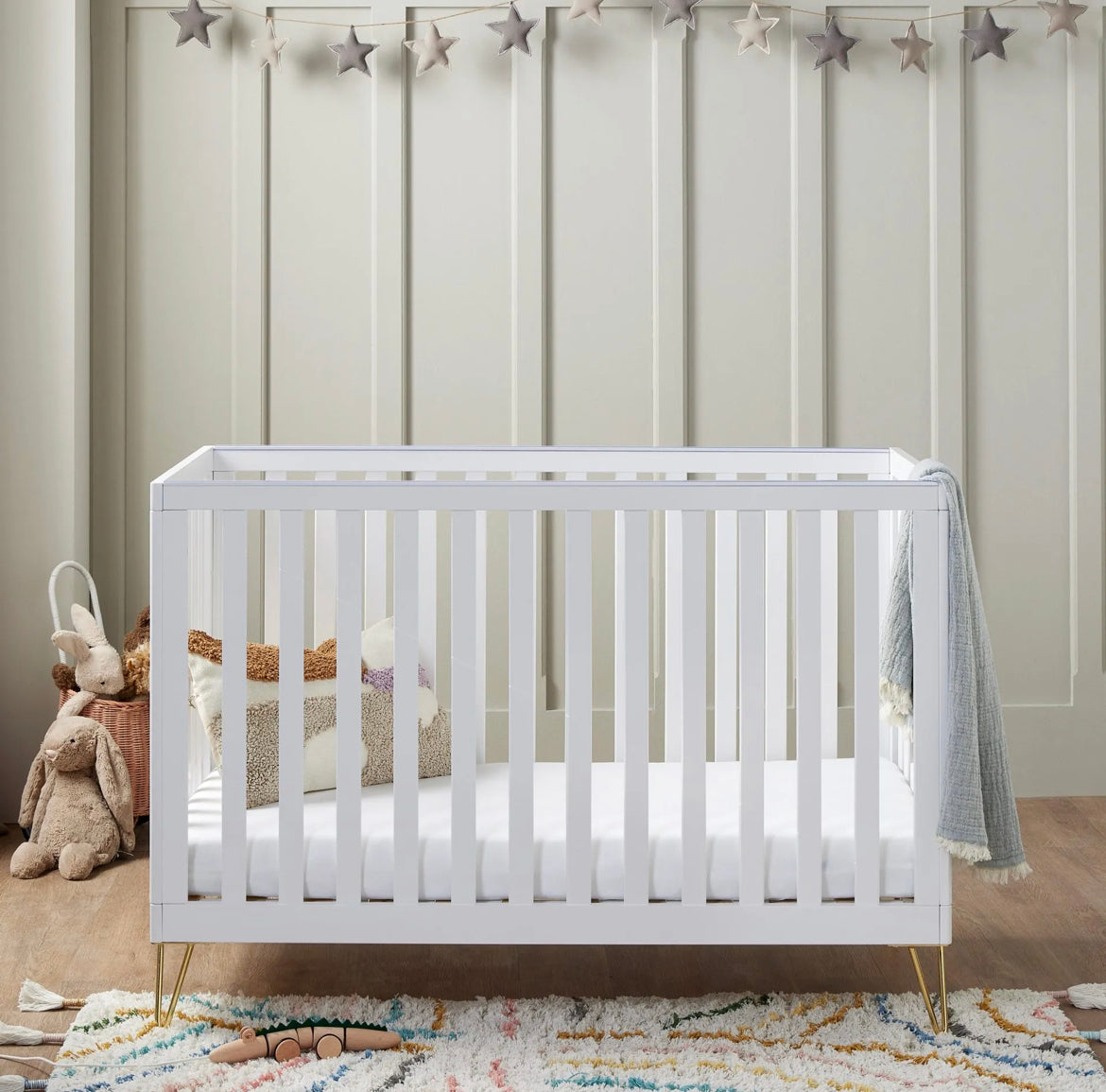 Babymore Kimi Cot Bed – White SALE