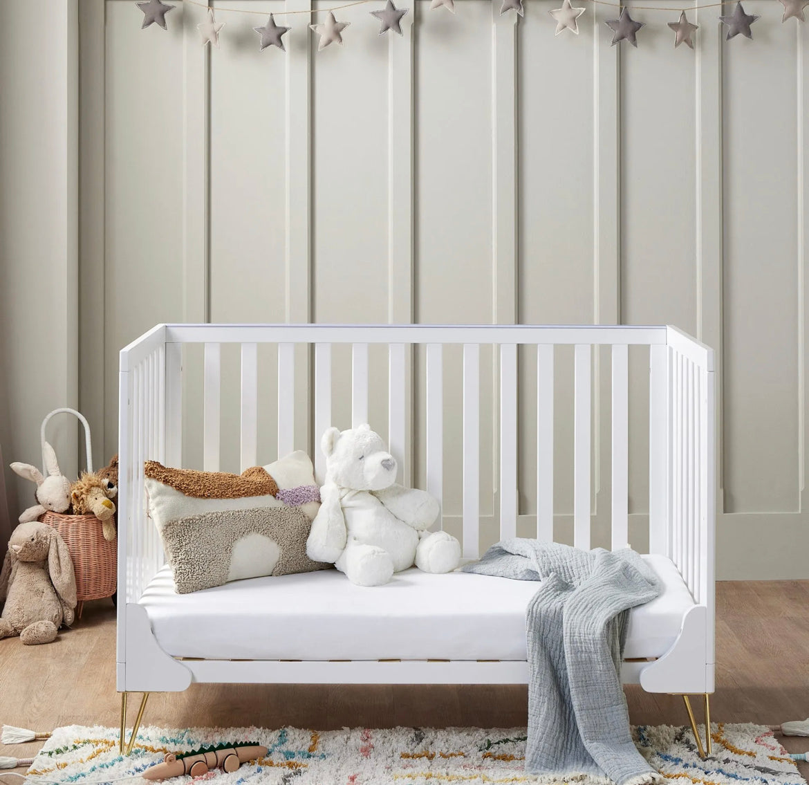 Babymore Kimi Cot Bed – White SALE